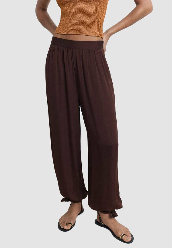 BALLOON-STYLE WITH BOWS - Trousers - bordeaux