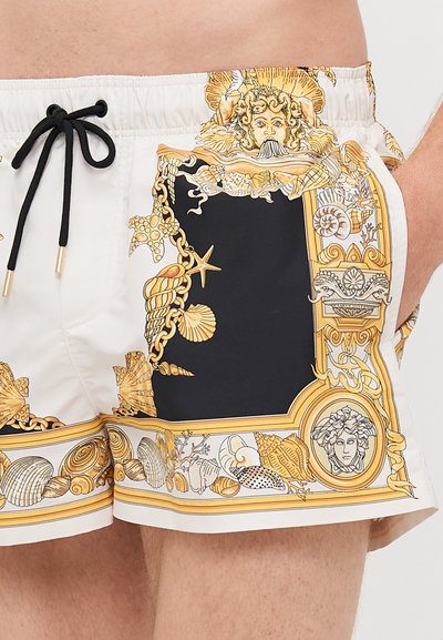 Versace SWIM GOLFO LA VACANZA FOULARD PRINT - Short de bain - ivory/black/gold-coloured