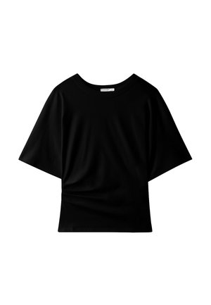 Stradivarius, SHORT KIMONO SLEEVE T-SHIRT - T-shirt basique - black