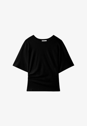 Stradivarius, SHORT KIMONO SLEEVE T-SHIRT - T-shirt imprimé - black