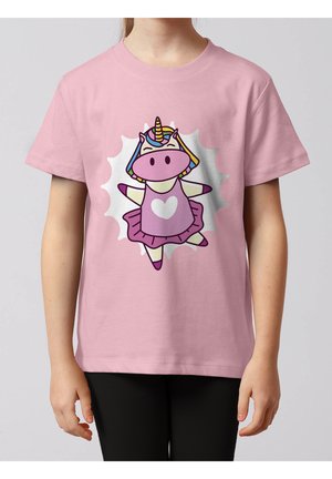 watapparel, BALLETT UNICORN - T-shirt print - cotton pink