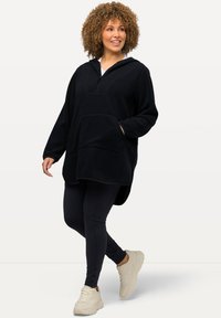 Ulla Popken TEDDY HOODED NECK - Fleece trui - dark blue
