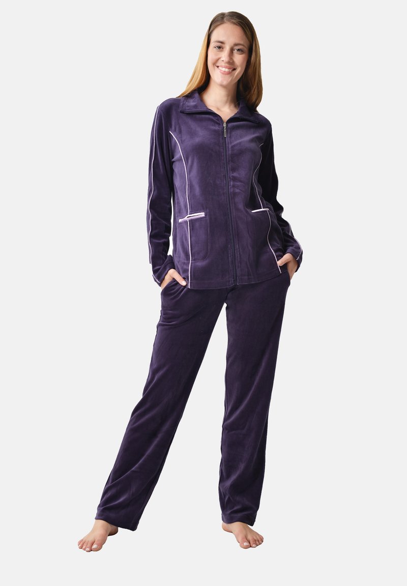 RAIKOU - RAIKOU DAMEN HAUSANZUG - Zip-up sweatshirt - dunkellila, Enlarge