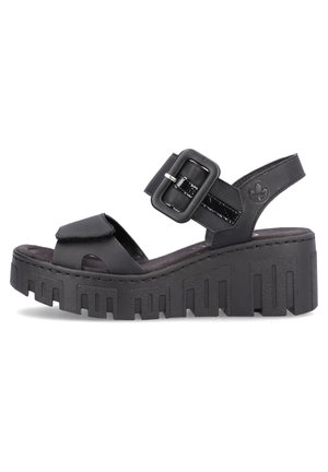 Rieker Sandalen met plateauzool - schwarz