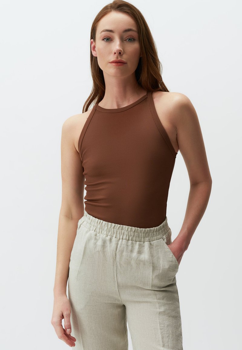 Jimmy Key SLIM FIT HALTER NECK BASIC - Top - brown