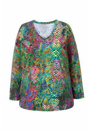 Ulla Popken, RAINBOW SNAKE PRINT LONG SLEEVE  - Camiseta de manga larga - dark claret