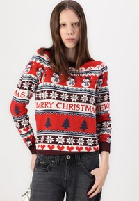 VILA VISNOWMAN CHRISTMAS - Pulover - mars red
