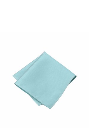 Türkiser Stoffserviette, quadratische Form, strukturierter Stoff, gefaltet mit sauberen Kanten, geeignet für den Tisch oder dekorative Zwecke.