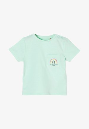 MIT BRUSTTASCHE - T-shirt z nadrukiem - aqua