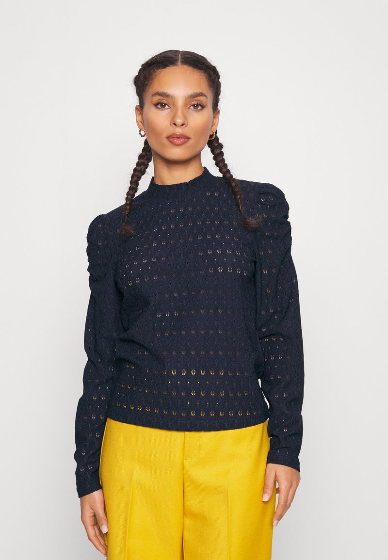 ONLY Petite ONLROSALINE PUFF - Μπλούζα με μακριά μανίκια - night sky