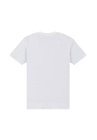 Hvid bomulds t-shirt med korte ærmer, rund hals og glat tekstur. Ingen grafik eller designelementer synlige på bagsiden.