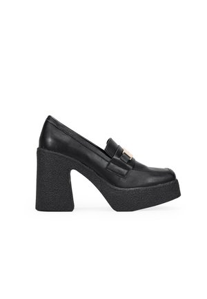 CON TACÓN Y DETALLE METÁLICO - Zapatos sin cordones - black