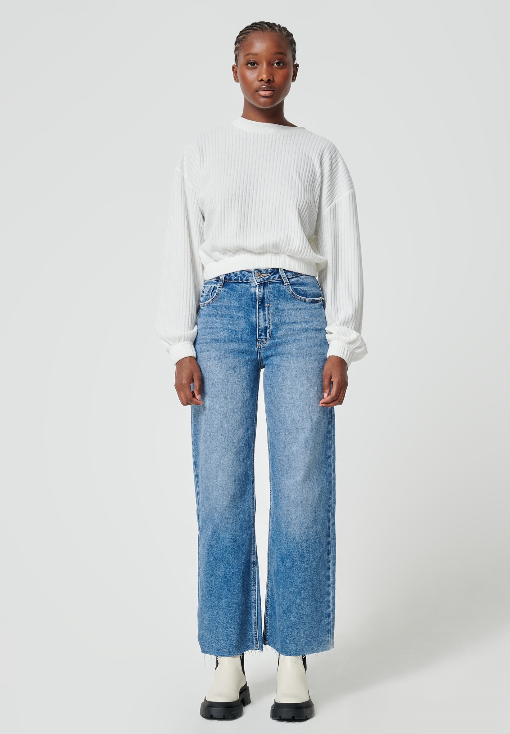 Pimkie WIDE LEG JEANS - HIGH WAIST - Flared Jeans - denimblau/blue -  Zalando.de