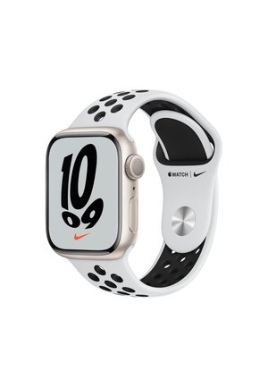 APPLE WATCH NIKE SERIES 7 41MM (GPS) - Smartwatch - starlight aluminium case with pure platinum/black nike sport band