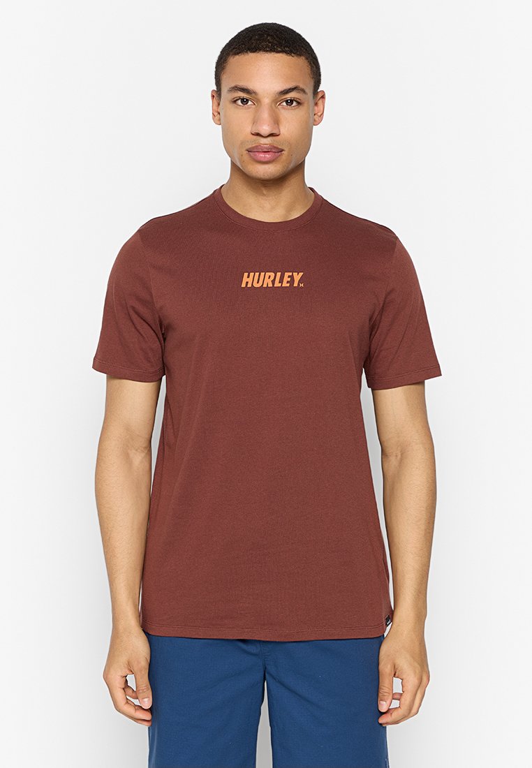 hurley T-shirt print donkerrood