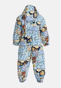 Krāsains, stiepjošs auduma sniega kostīms ar grafiti rakstu, kas attēlo dzīvniekus un zvaigznes. Iekļauj kapuci un elastīgas aproces.