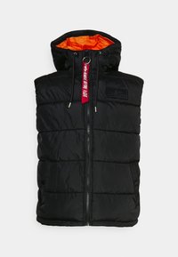 HOODED PUFFER - Waistcoat - black