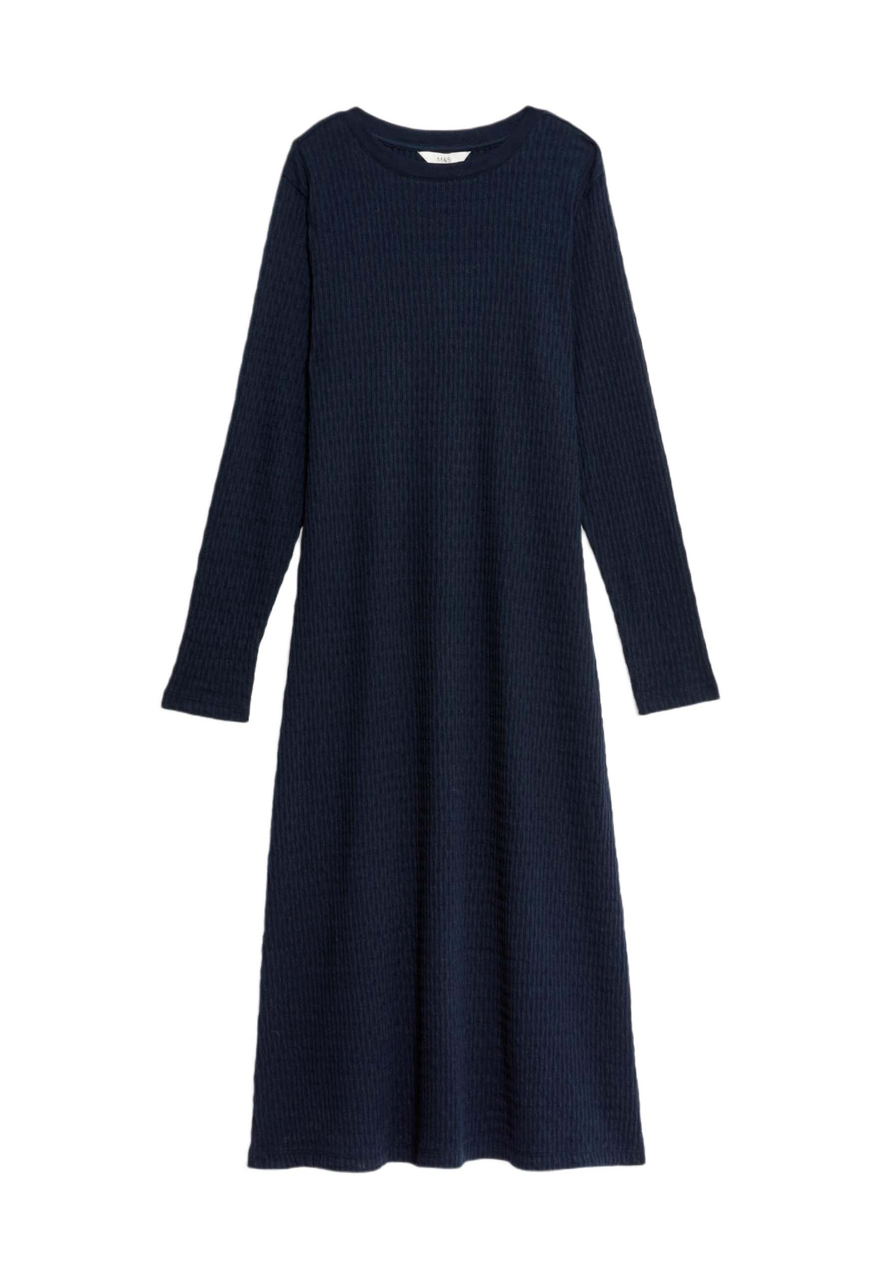 Marks & Spencer Jersey dress - mottled dark blue - (Pre-owned) - Zalando