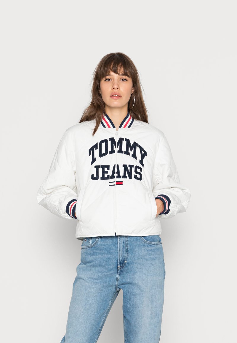 Tommy Jeans COLLEGE QUILTED RIB JACKET Blouson Bomber ecru/écru