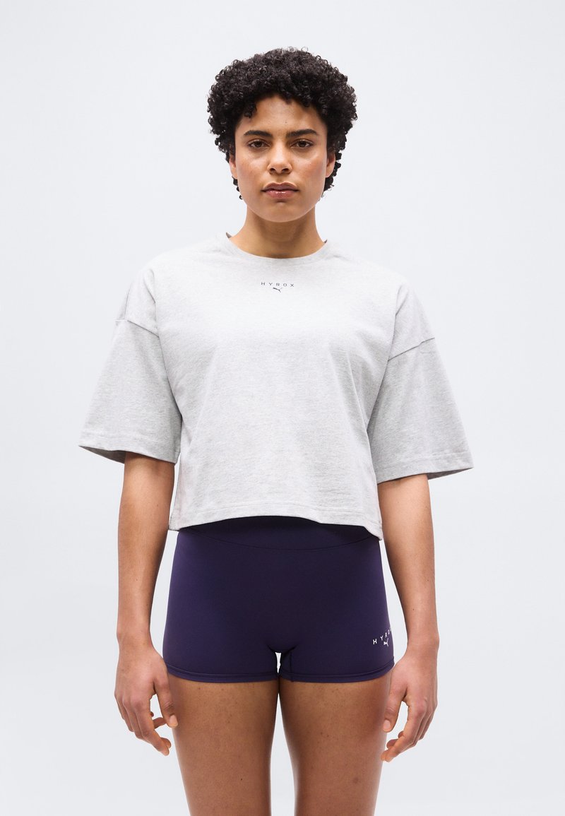 PUMA X HYROX CROPPED - Triko s potiskem - light gray heather