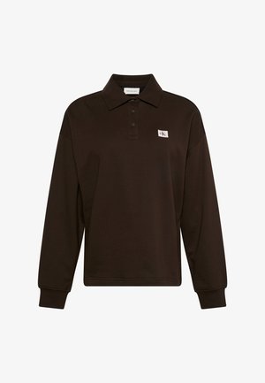 Calvin Klein Jeans, LS RLXD WOVEN LABEL TERRY POLO - Πόλο - dark coffee