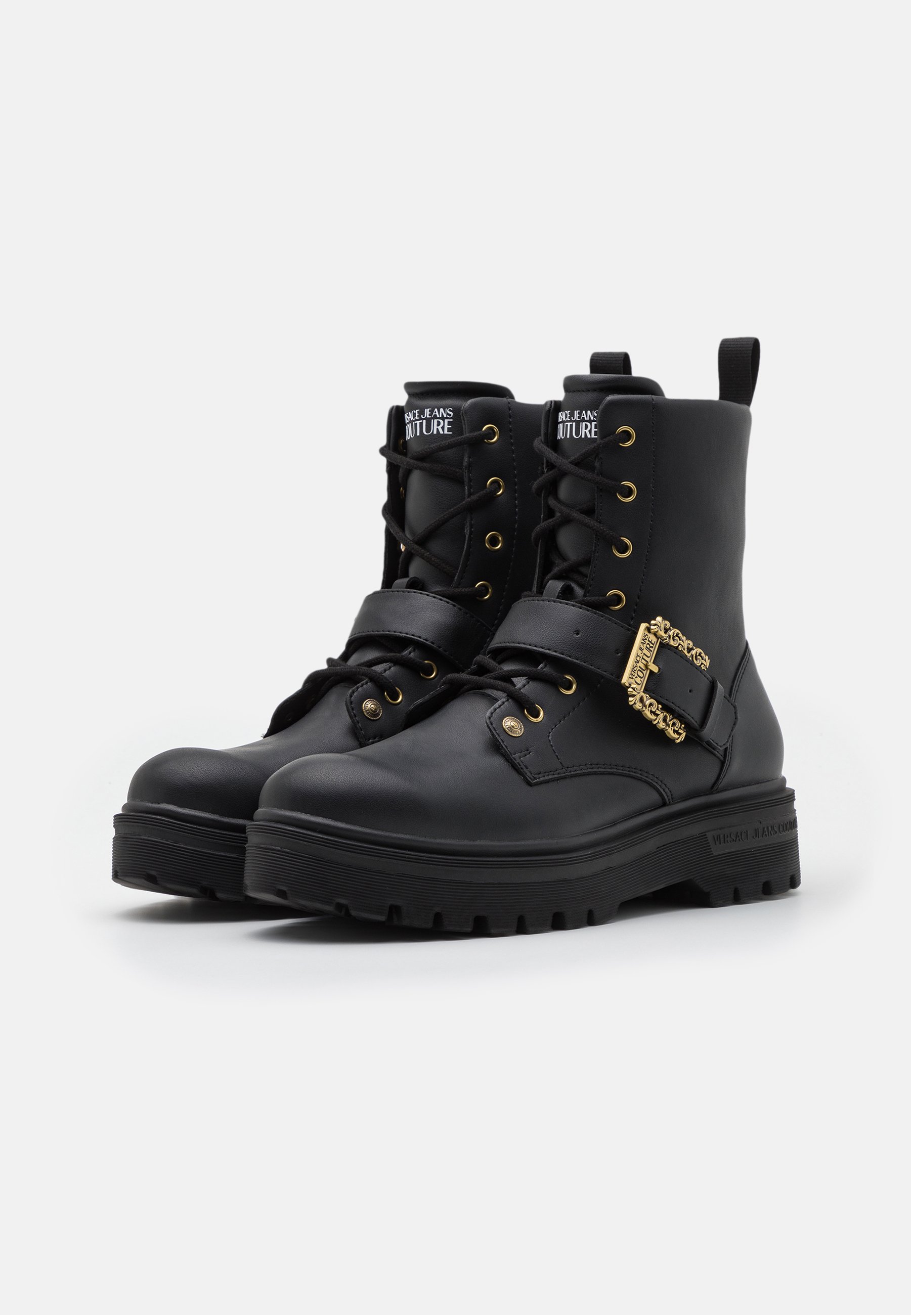 Versace Jeans Couture SYRIUS - Stivaletti stringati - nero/oro/nero -  Zalando.it