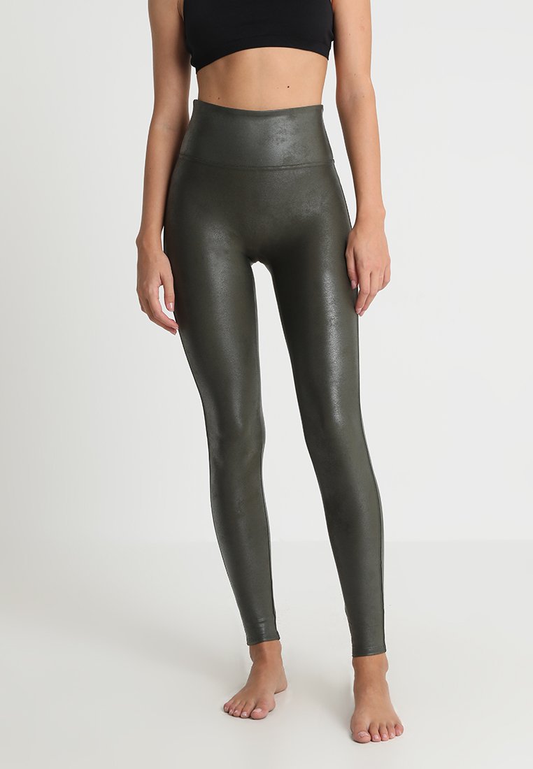 Spanx FAUX LEATHER LEGGINGS Leggings rich olive/verde oscuro