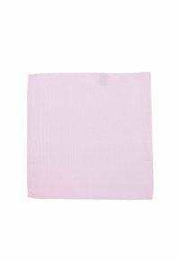 Pink textile with a textured pattern. Square shape, lightweight fabric, even edges, suitable for various uses.