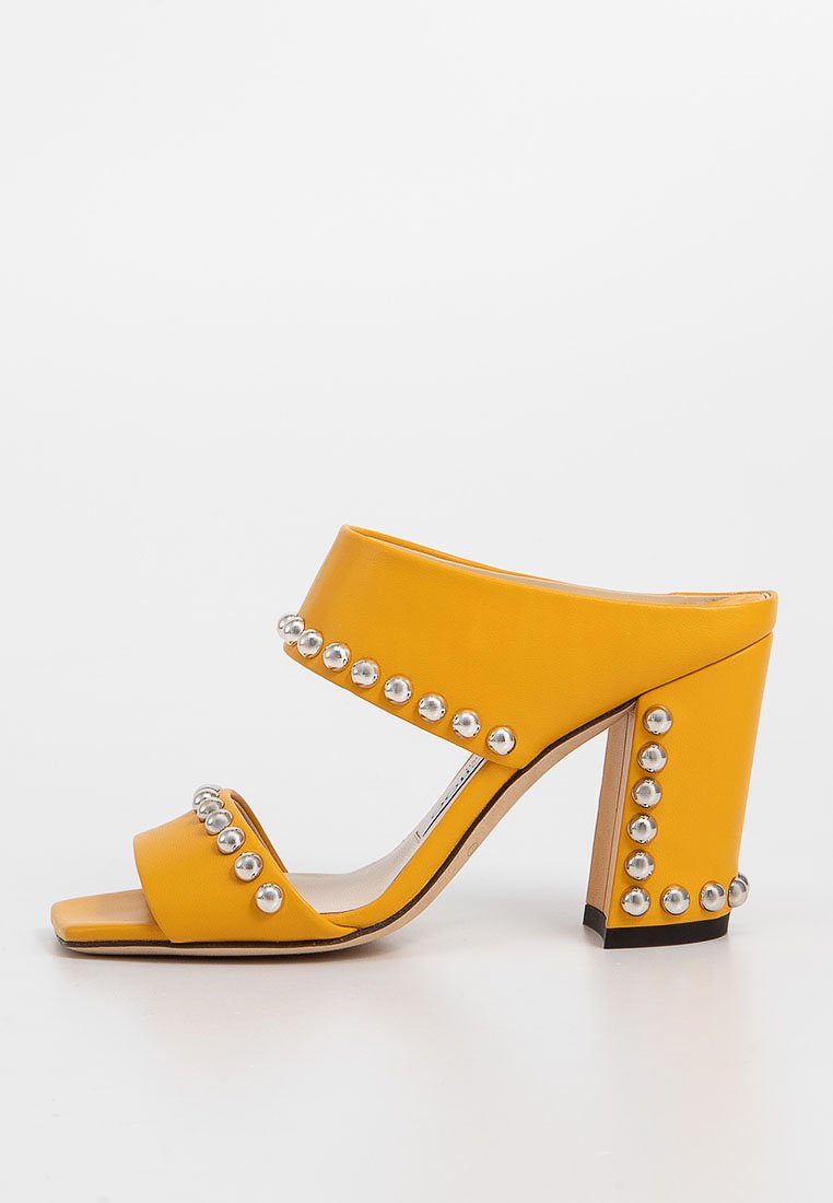 Jimmy Choo Muiltjes met hak geel