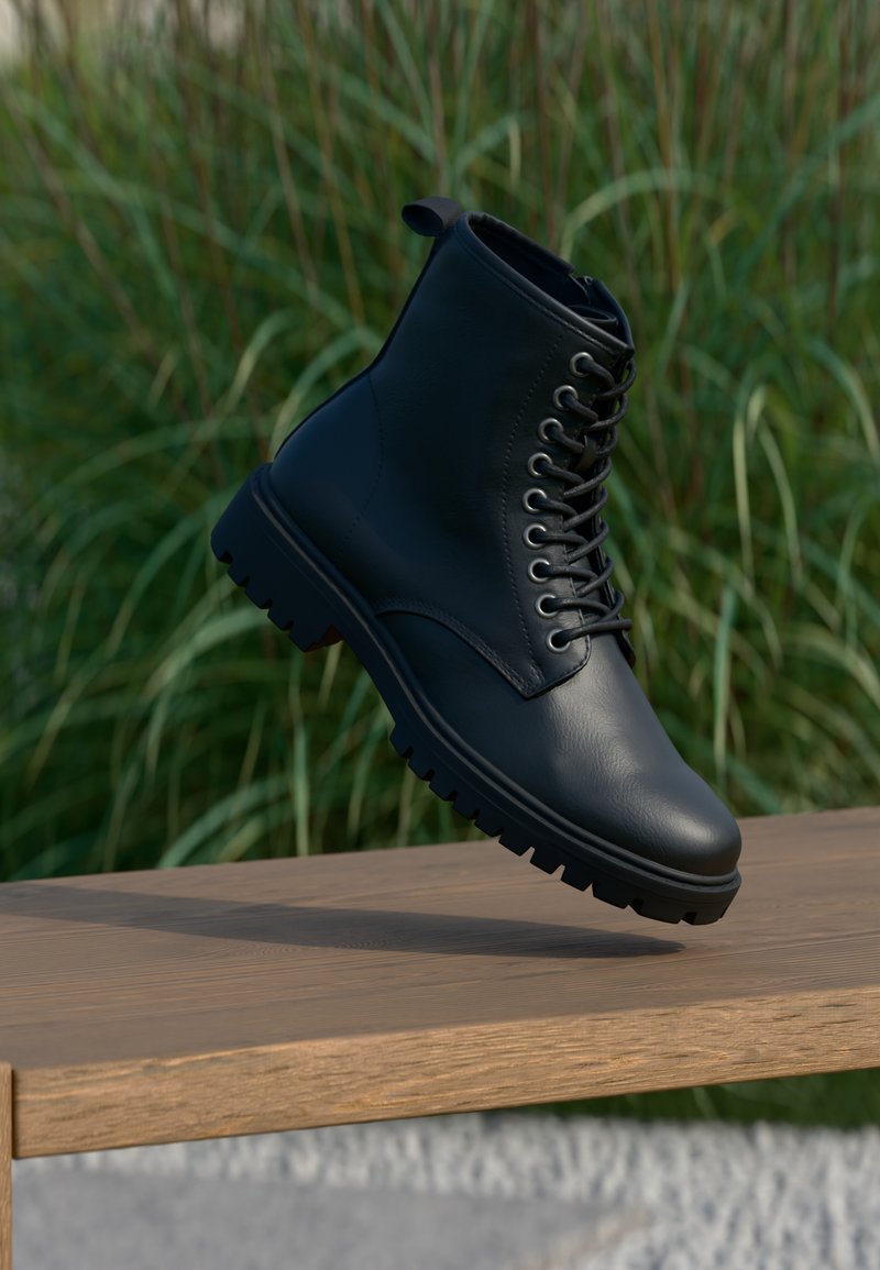 Pier One UNISEX - Botines con cordones - black