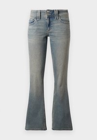 SUNSET CLEAN BACK - Calças de ganga à boca de sino - black denim