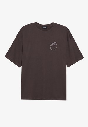 Even&Odd CAT PRINT - Printtipaita - dark brown