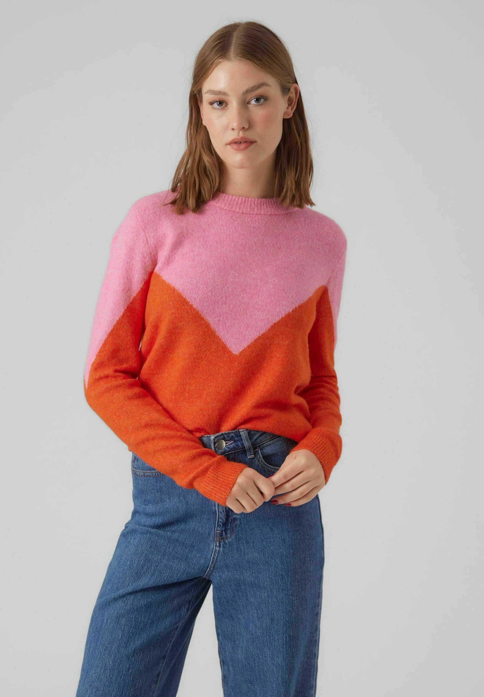 Vero Moda PLAZA LS BLOCK GA BOO - Jumper - sachet pink/pink - Zalando.de