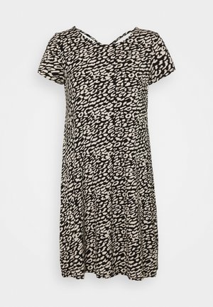 ONLY ONLBERA BACK LACE UP DRESS - Jerseyjurk - black/eggnog