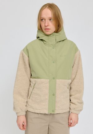 BLOCKING - Fleecejacke - matcha natural