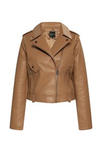 BIKER - Műbőr dzseki - beige creme
