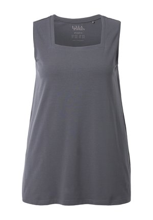 Ulla Popken, LONG  CARREE-AUSSCHNITT ÄRMELLOS - Top - graphite grey