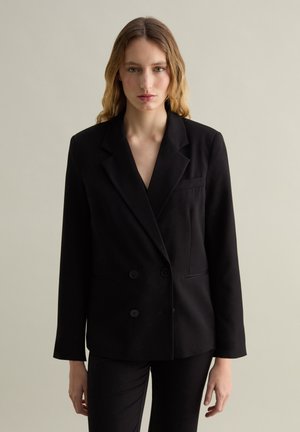 SOLID DOUBLE-BREASTED - Blazer - black