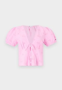 TIE FRONT BRODERIE  - Bluse - carnival pink