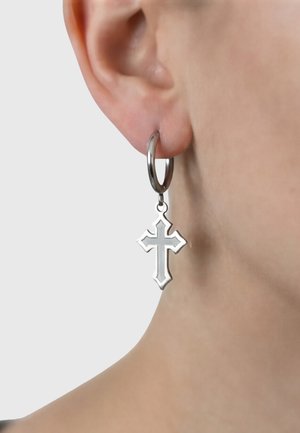 FAINZ, BIG FROZEN CROSS EARRING - Øreringe - steel