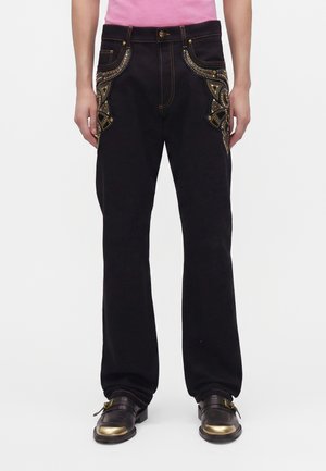 Versace, PANT EMBROIDERED DETAILS - Дънки с прав крачол - black