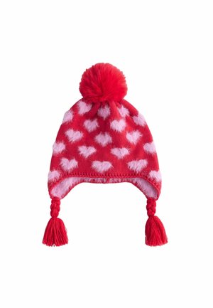 Čepice - red pink heart