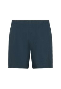 Pantaloni da bagno blu navy realizzati in materiale leggero e ad asciugatura rapida. Presentano una vita elasticizzata e un design liscio e minimalista.
