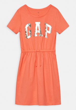 LOGO DRESS GIRL - Žerzejové šaty - camelia orange