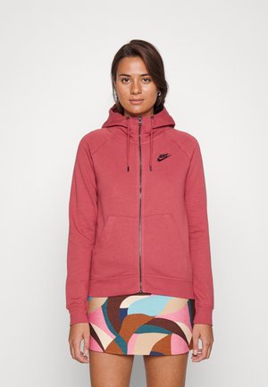 Felpa con zip - canyon rust/black