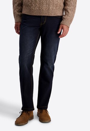 TIMEZONE, JEANS SLIM FIT UNIFARBEN REISSVERSCHLUSS GÜRTELSCHLAUFEN - Slim fit jeans - dunkelblau