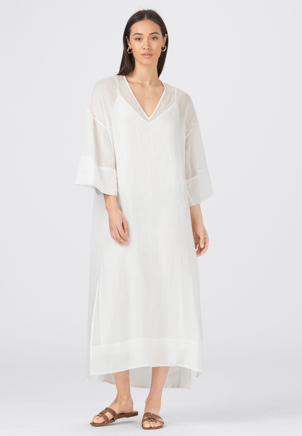 HALLHUBER KAFTAN AUS FEINEM RAMIE - Maxikleid - offwhite - Zalando.de