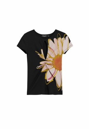 Desigual SHORT-SLEEVE FLORAL WITH OPENING - Blouse - black