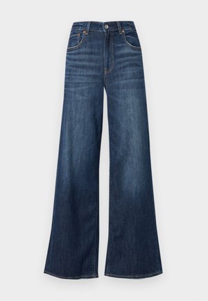 American Eagle SUPER HIGH RISE BAGGY WIDE LEG - Džínsy voľného strihu - dark clouds