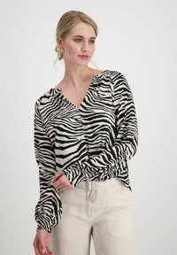 Monari GESMOKTE ZEBRAMUSTER  - Blouse - schwarz gemustert (998)